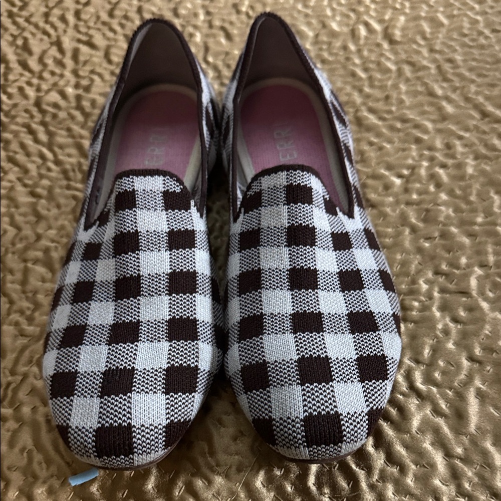 Rothy's Black and White Checkered Flats